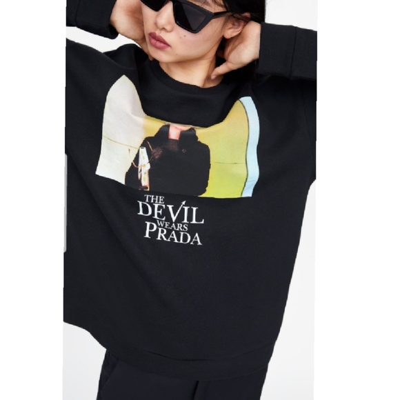 devil wears prada zara sweatshirt